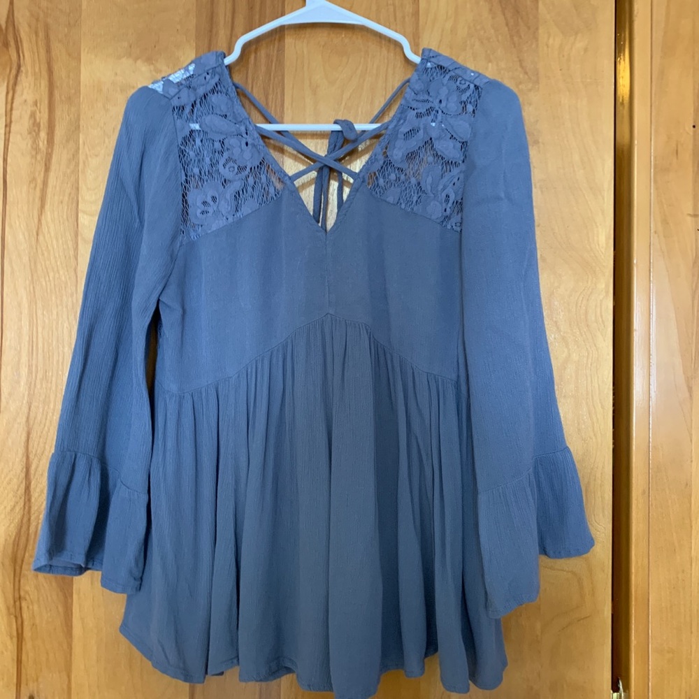 BEAUTIFUL Blue Flowy Blouse